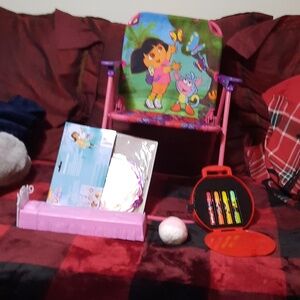 Kids' Nickelodeon DORA & Friends Folding Chair Bed NWT Swirl Decorations Kit 9PC